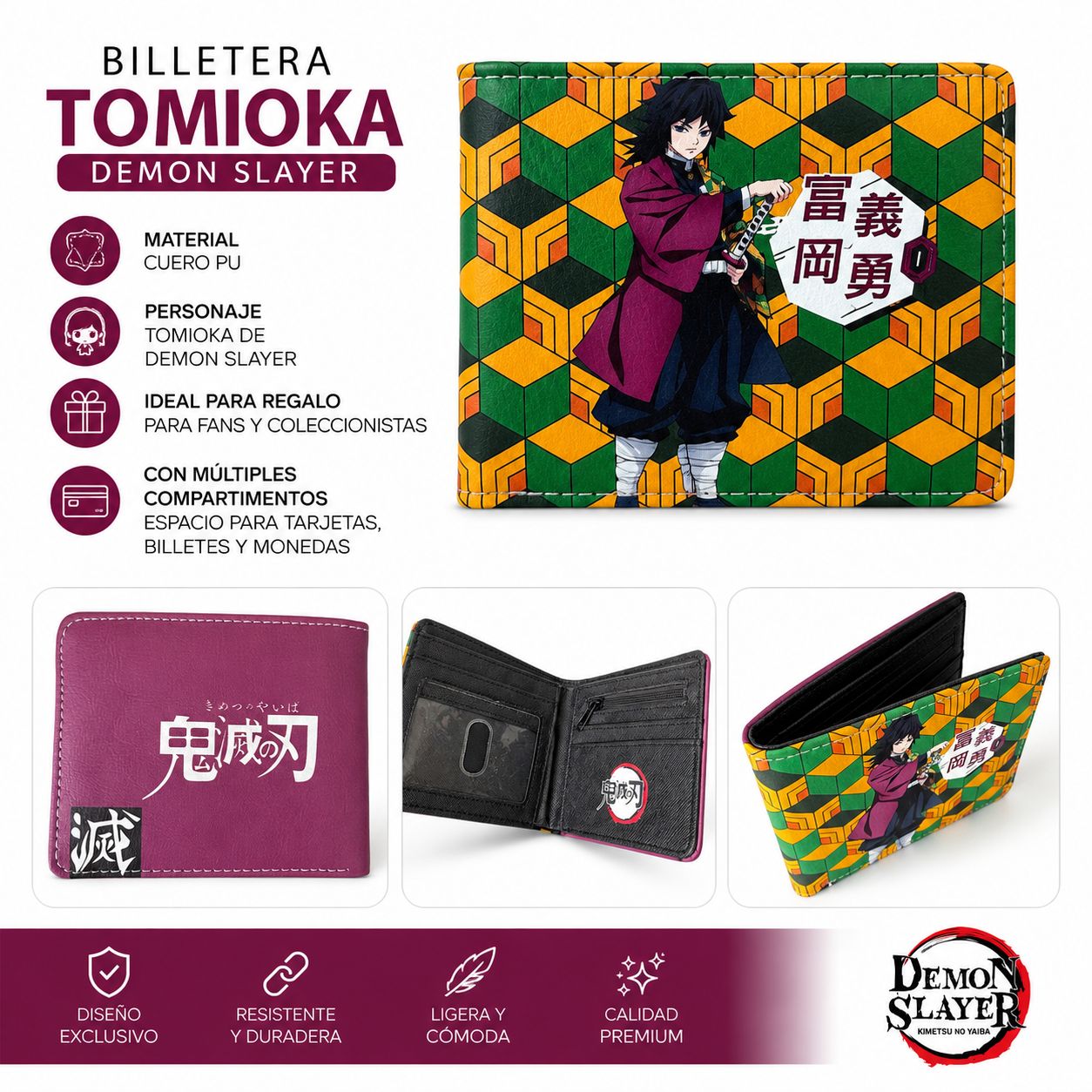 BILLETERA TOMIOKA SEMON SLAYER CUERO PU - 3