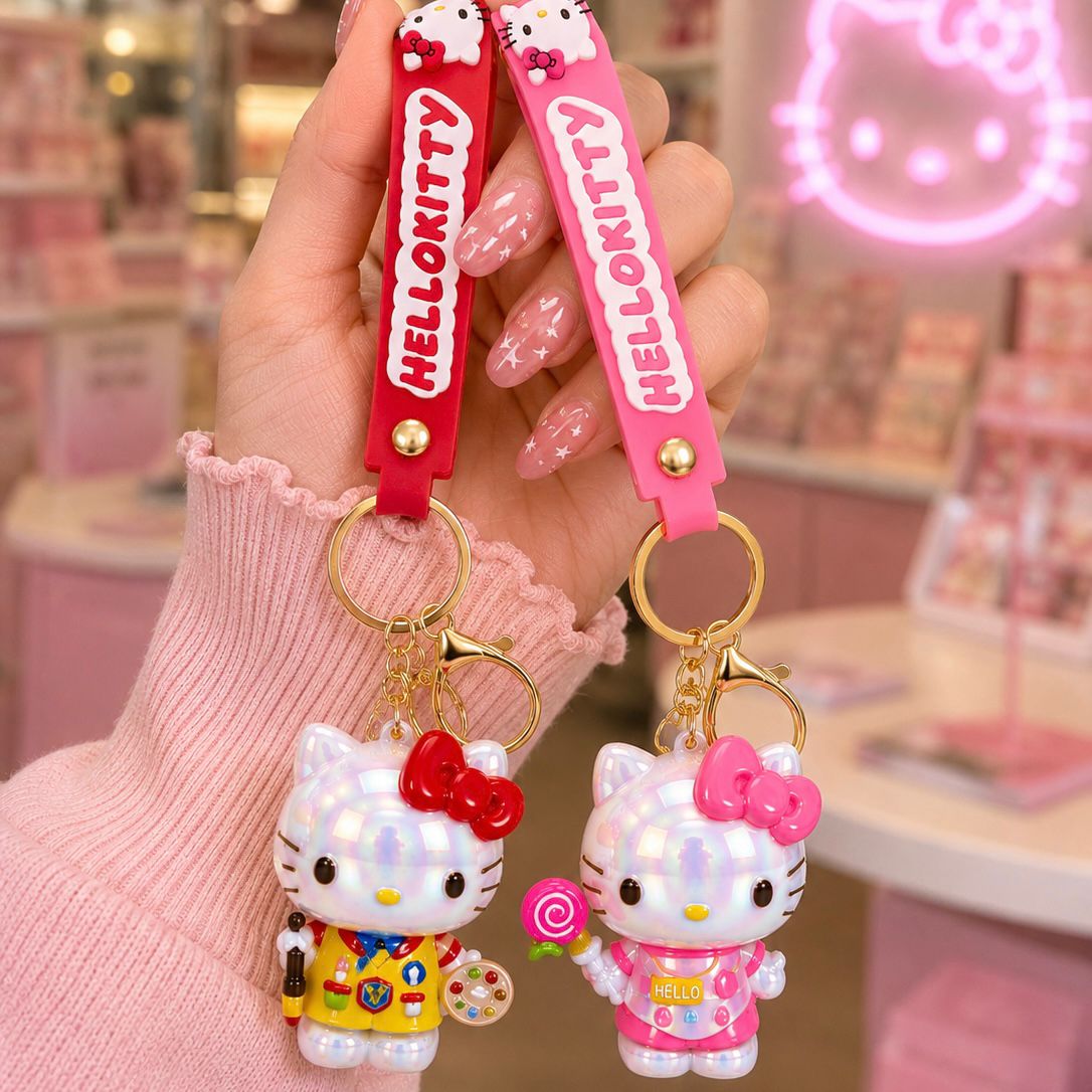 PACK DE 4 LLAVEROS HELLO KITTY TORNASOLADOS 5.5 CM - 3