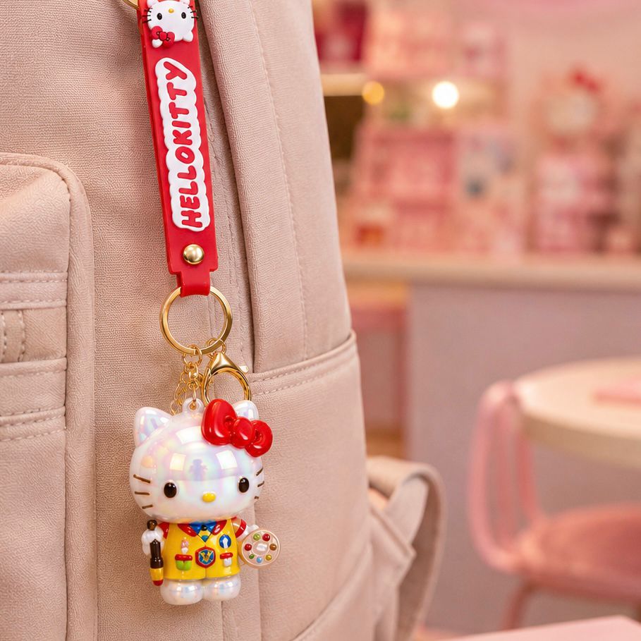 PACK DE 4 LLAVEROS HELLO KITTY TORNASOLADOS 5.5 CM - 4