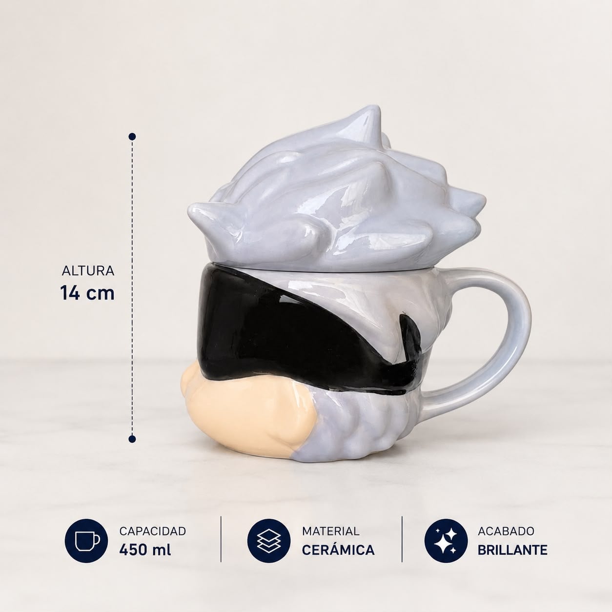 TAZA 3D GOJO JUJUTSU KAISEN DE CERÁMICA 450 ML - 3