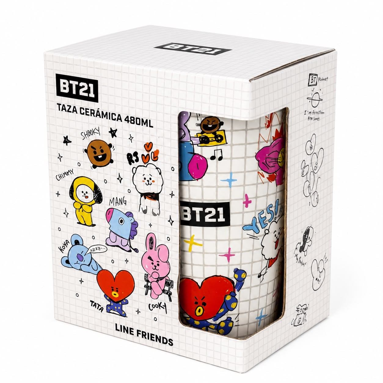 TAZA DE CERÁMICA BT21 BTS LINE FRIENDS 480 ML - 3