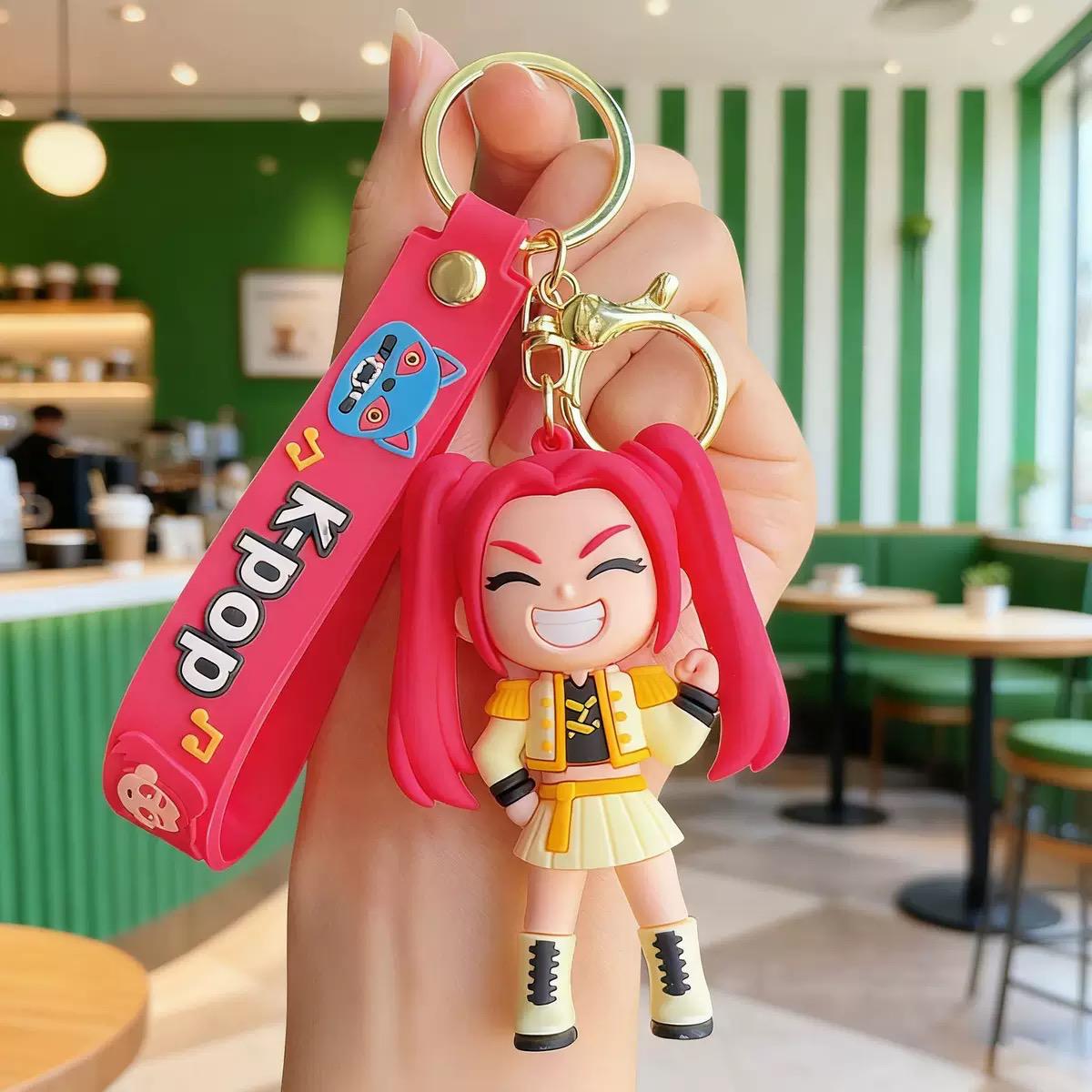 PACK DE 4 LLAVEROS GUERRERAS K-POP DEMON HUNTERS DE JEBE 7 CM - 3