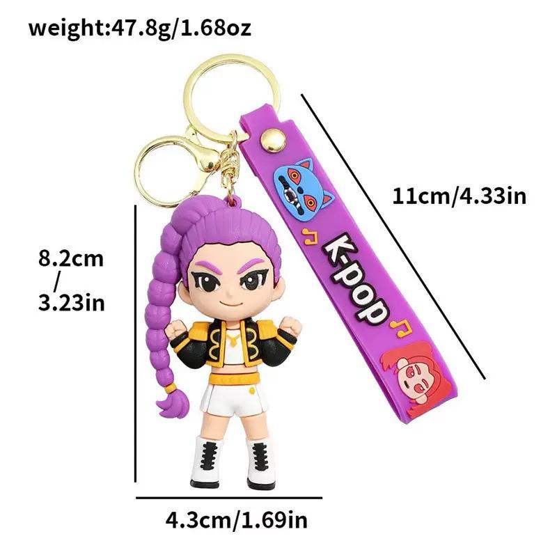 PACK DE 4 LLAVEROS GUERRERAS K-POP DEMON HUNTERS DE JEBE 7 CM - 5