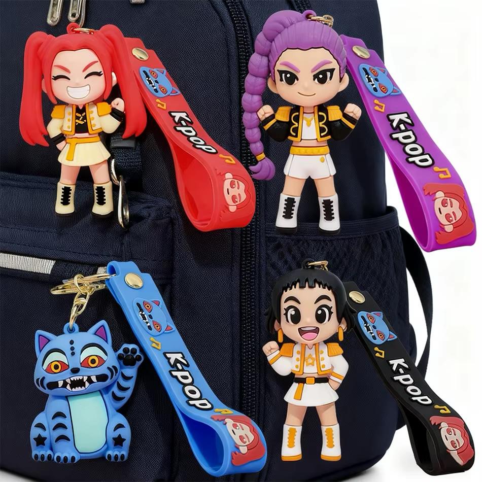 PACK DE 4 LLAVEROS GUERRERAS K-POP DEMON HUNTERS DE JEBE 7 CM - 6
