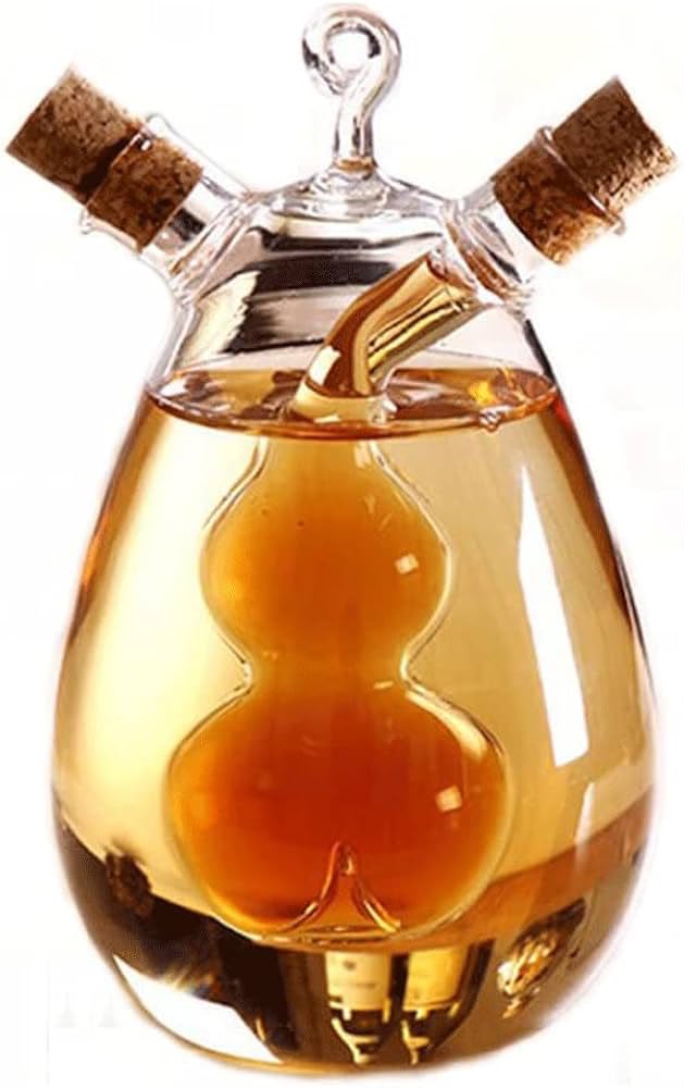 BOTELLA DISPENSADOR DE ACEITE Y VINAGRE 2 EN 1 DE VIDRIO BOROSILICATO 300 ML - 1