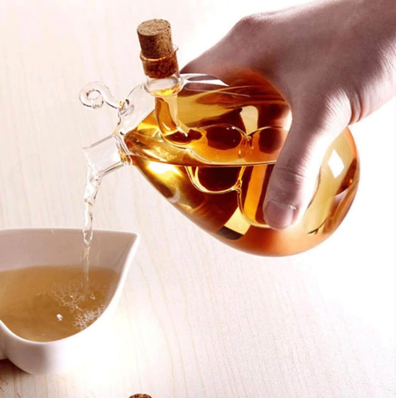 BOTELLA DISPENSADOR DE ACEITE Y VINAGRE 2 EN 1 DE VIDRIO BOROSILICATO 300 ML - 2