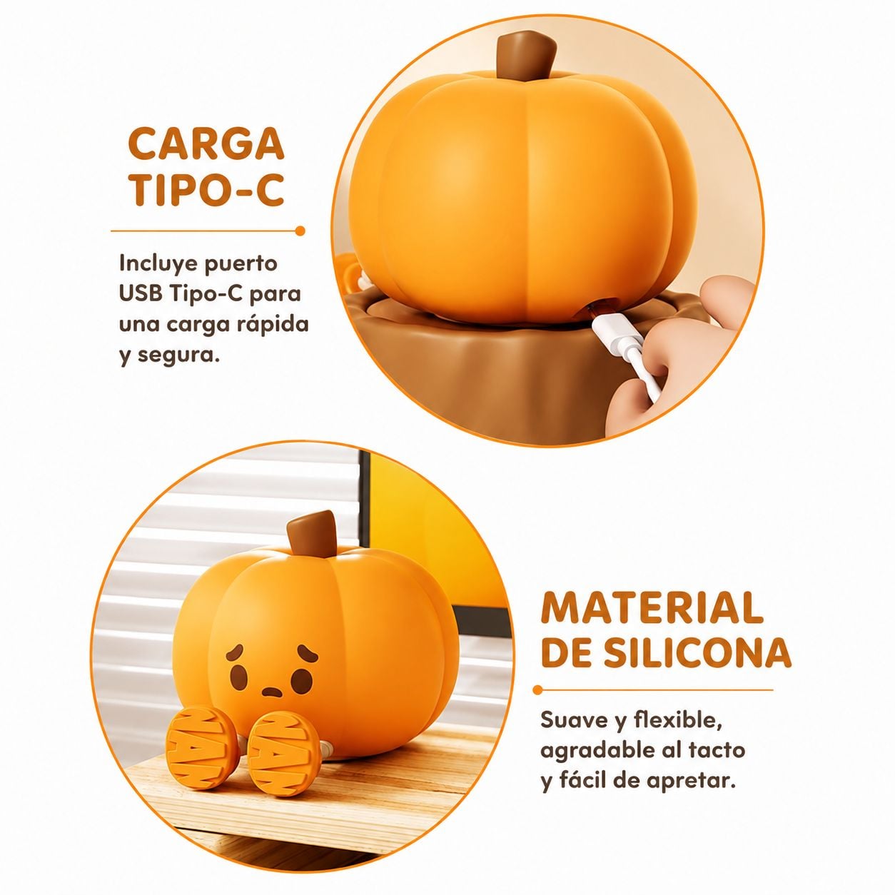 LÁMPARA INFANTIL CALABAZA INALÁMBRICA - 3