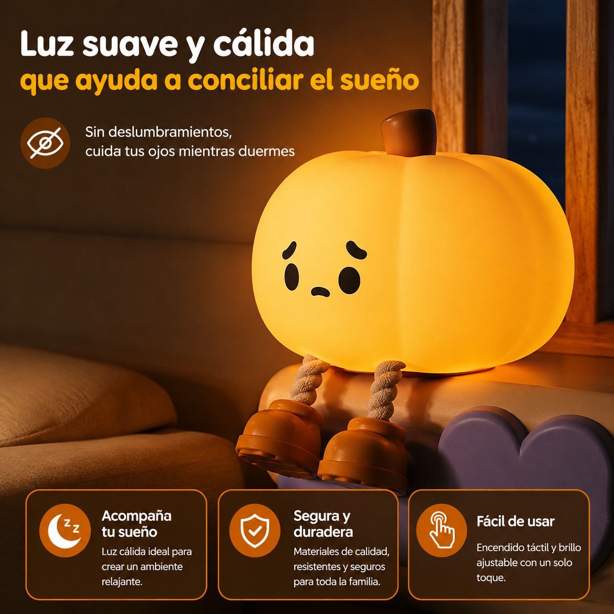 LÁMPARA INFANTIL CALABAZA INALÁMBRICA - 4