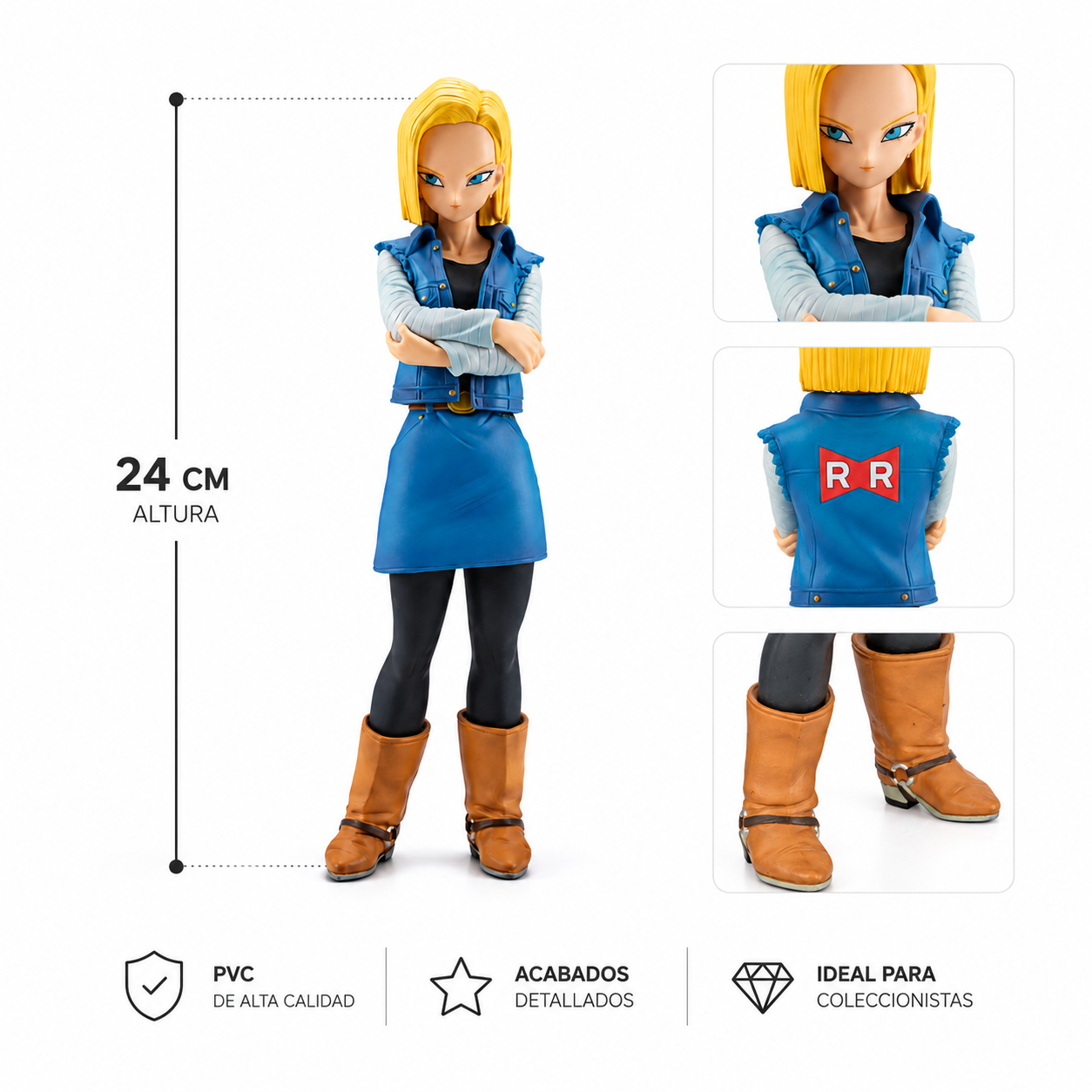 FIGURA COLECCIONABLE DRAGON BALL Z ANDROIDE 18 PVC 24 CM - 2