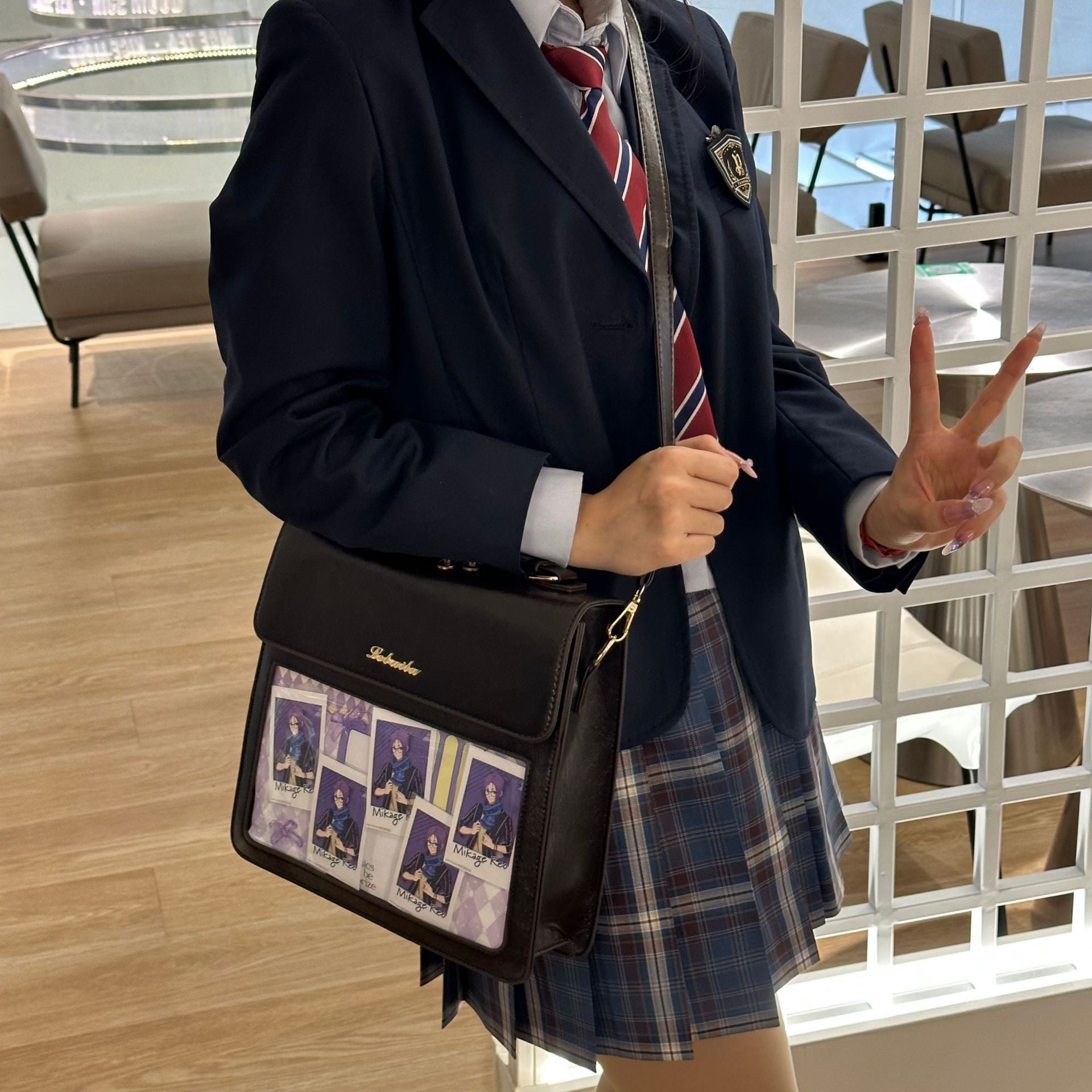 MOCHILA CARTERA ITA BAG 2 EN 1 PERSONALIZABLE DE CUERO PU CON PANEL TRANSPARENTE - 4