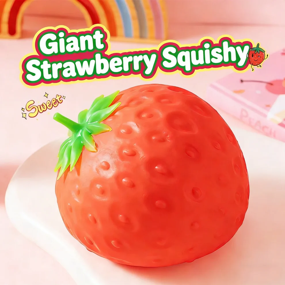 SQUISHY FRESA JUMBO 12 CM JUGUETE SENSORIAL ANTIESTRÉS - 6