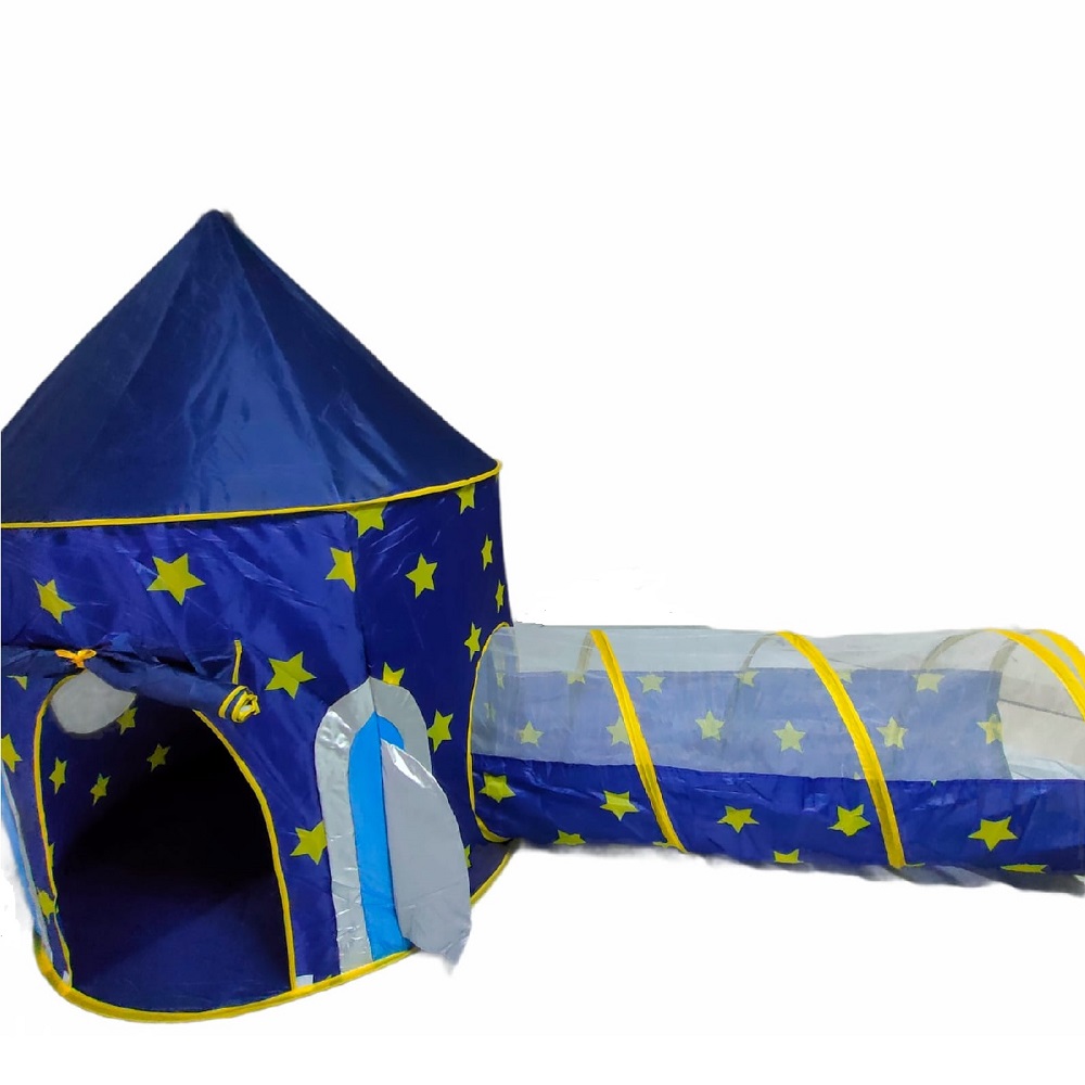 CASTILLO CARPA DIVERTITOYS MODELO COHETE COLOR AZUL ARMABLE, PARA NIÑOS - 2