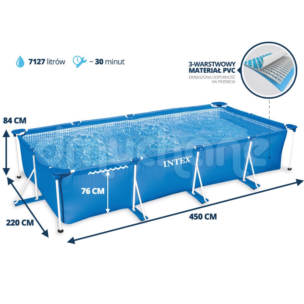 PISCINA ESTRUCTURAL FAMILIAR RECTANGULAR 450X220X84 - INTEX - 2