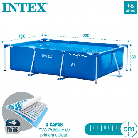 INTEX - PISCINA ESTRUCTURAL RECTANGULAR 220X150X60 CM - 2