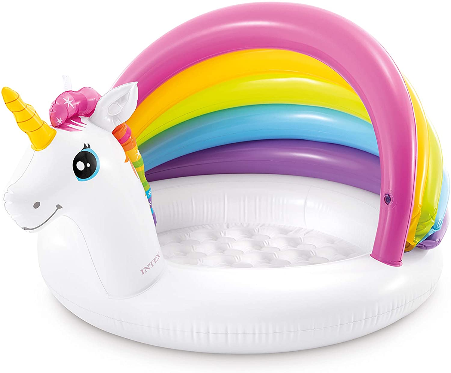 PISCINA UNICORNIO BEBE CON BASE ACOLCHADA 127X102X69 CM - 1