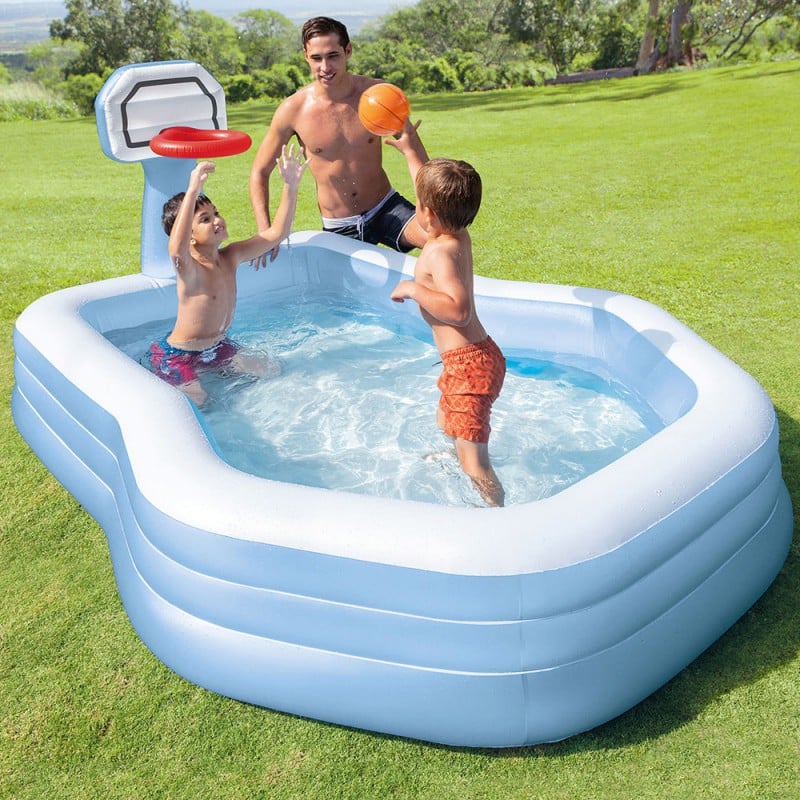 INTEX - PISCINA INFLABLE INFANTIL CON BASQUET 188X257X130 - 2