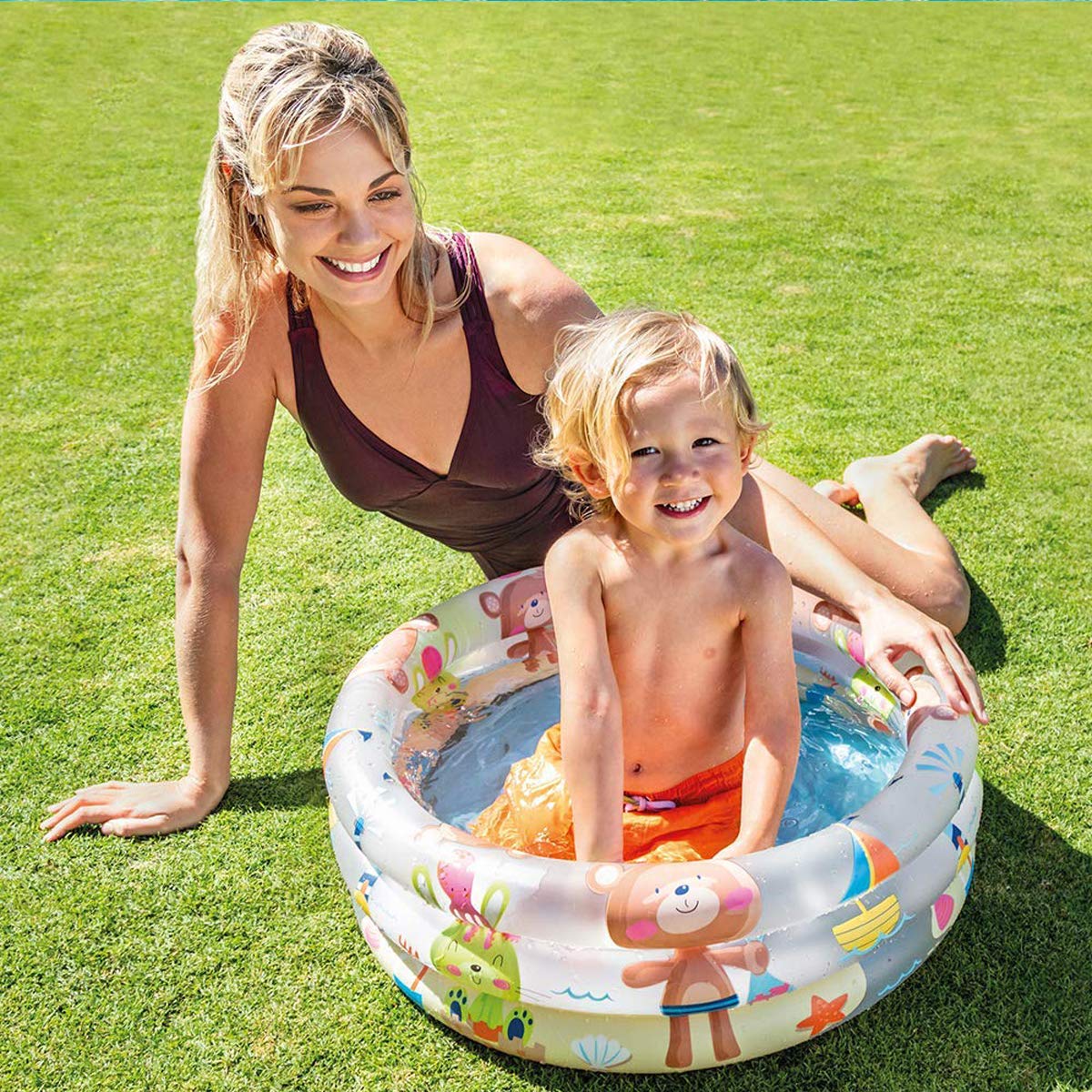 INTEX - PISCINA PARA BEBÉ 3 ANILLOS OSITOS - 2