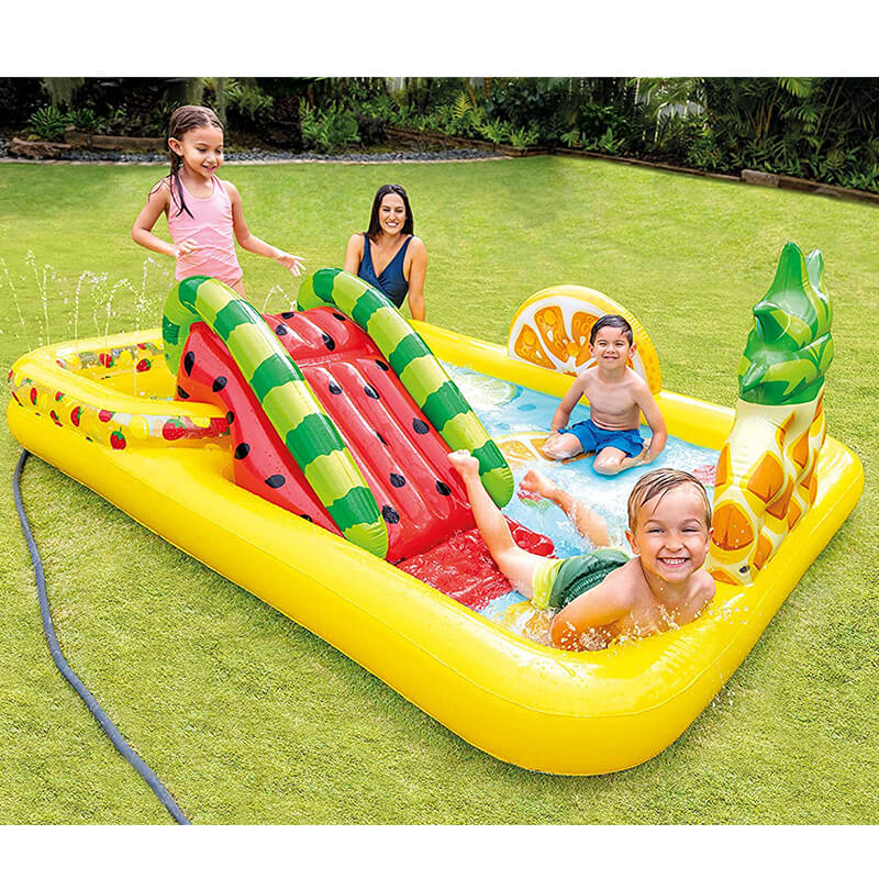 PISCINA INFLABLE CENTRO DE JUEGOS FRUTAS CON TOBOGÁN - 2