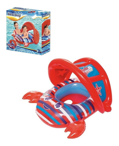 BESTWAY - FLOTADOR INFLABLE INFANTIL CANGREJO CON TECHO - 3