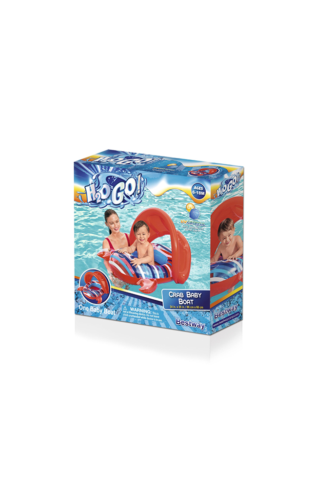BESTWAY - FLOTADOR INFLABLE INFANTIL CANGREJO CON TECHO - 4