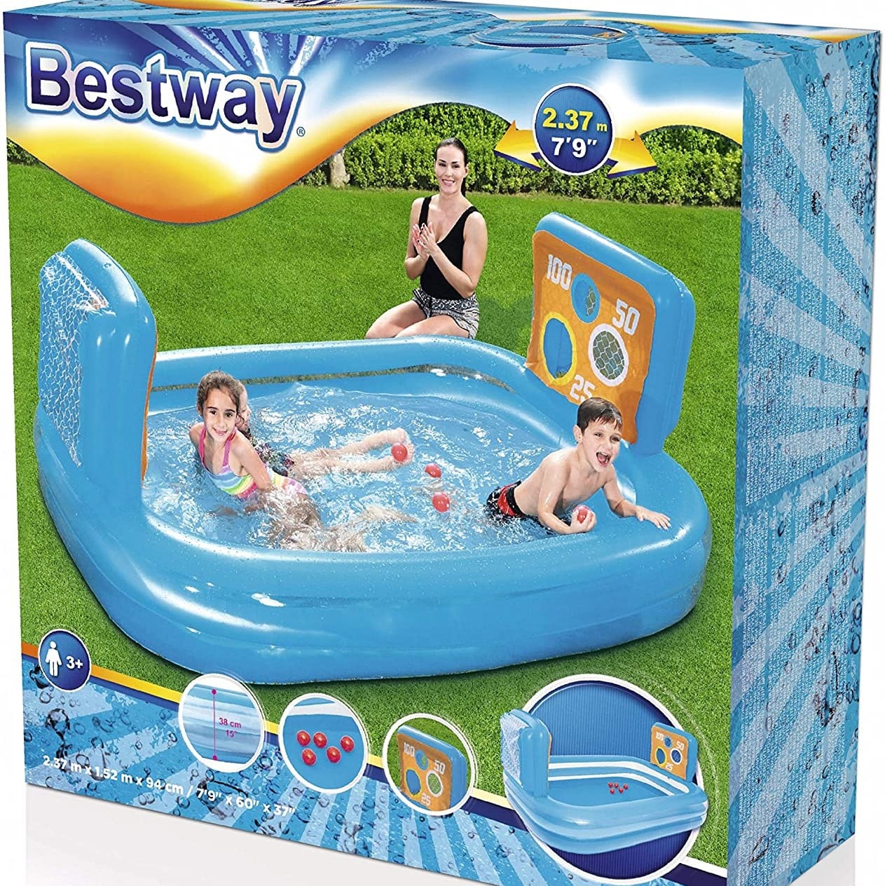 BESTWAY - PISCINA INFLABLE TIRO AL OBJETIVO 237X125X94 CM - 4