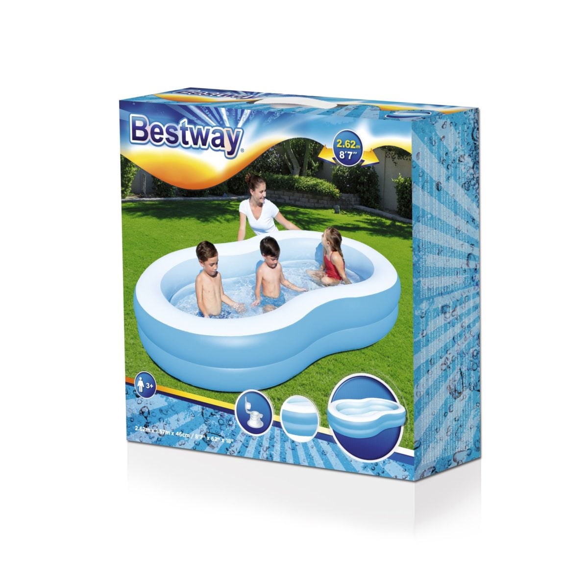 BESTWAY - PISCINA INFLABLE FAMILIAR INFANTIL 262X157X46 CM - 3