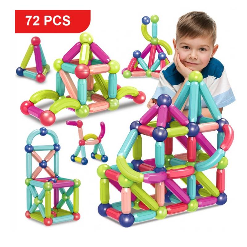 BLOQUES DE CONSTRUCCIÓN MAGNETICOS - 72 PCS - 1