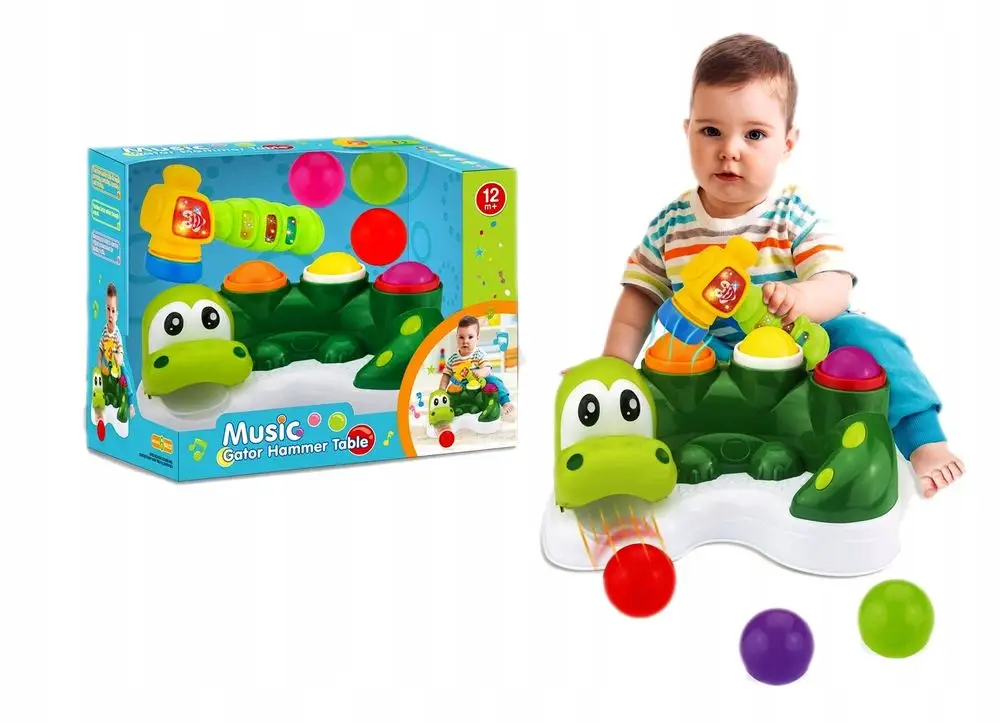 JUEGO DE ESTIMULACIÓN DIDÁCTICO COCODRILO LUZ MÚSICA BEBÉ - 1