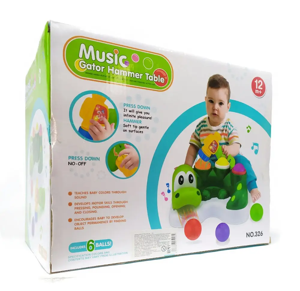 JUEGO DE ESTIMULACIÓN DIDÁCTICO COCODRILO LUZ MÚSICA BEBÉ - 6