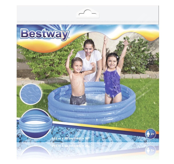 PILETA INFLABLE REDONDA TRES ANILLOS AZUL - 1