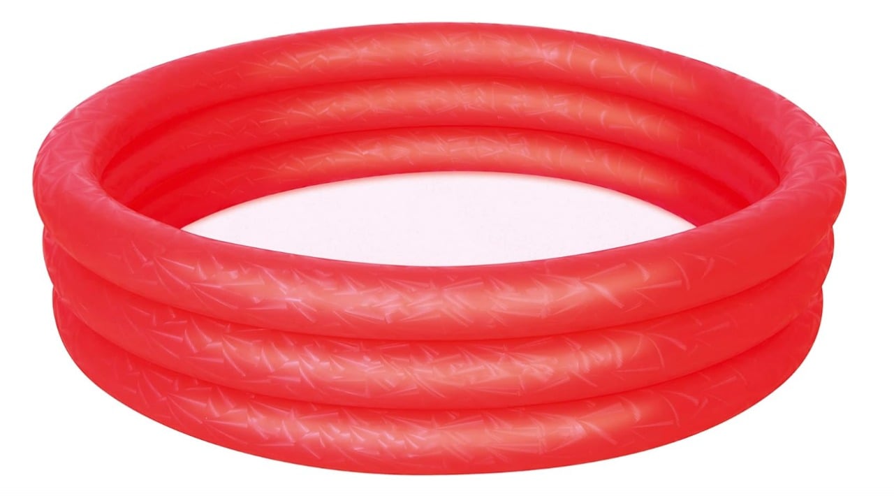 PILETA INFLABLE REDONDA TRES ANILLOS ROJO - 2