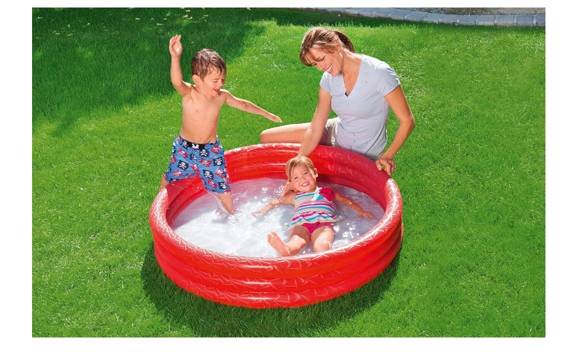 PILETA INFLABLE REDONDA TRES ANILLOS ROJO - 3