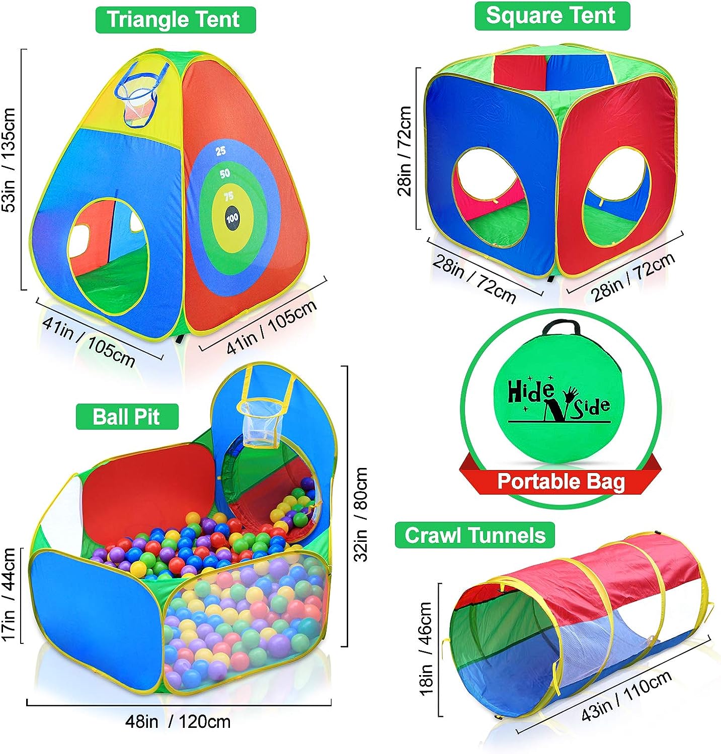 CARPA CIRCUITO 5 EN 1 DOBLE TÚNEL JUEGO PARA NIÑOS UNISEX - 2