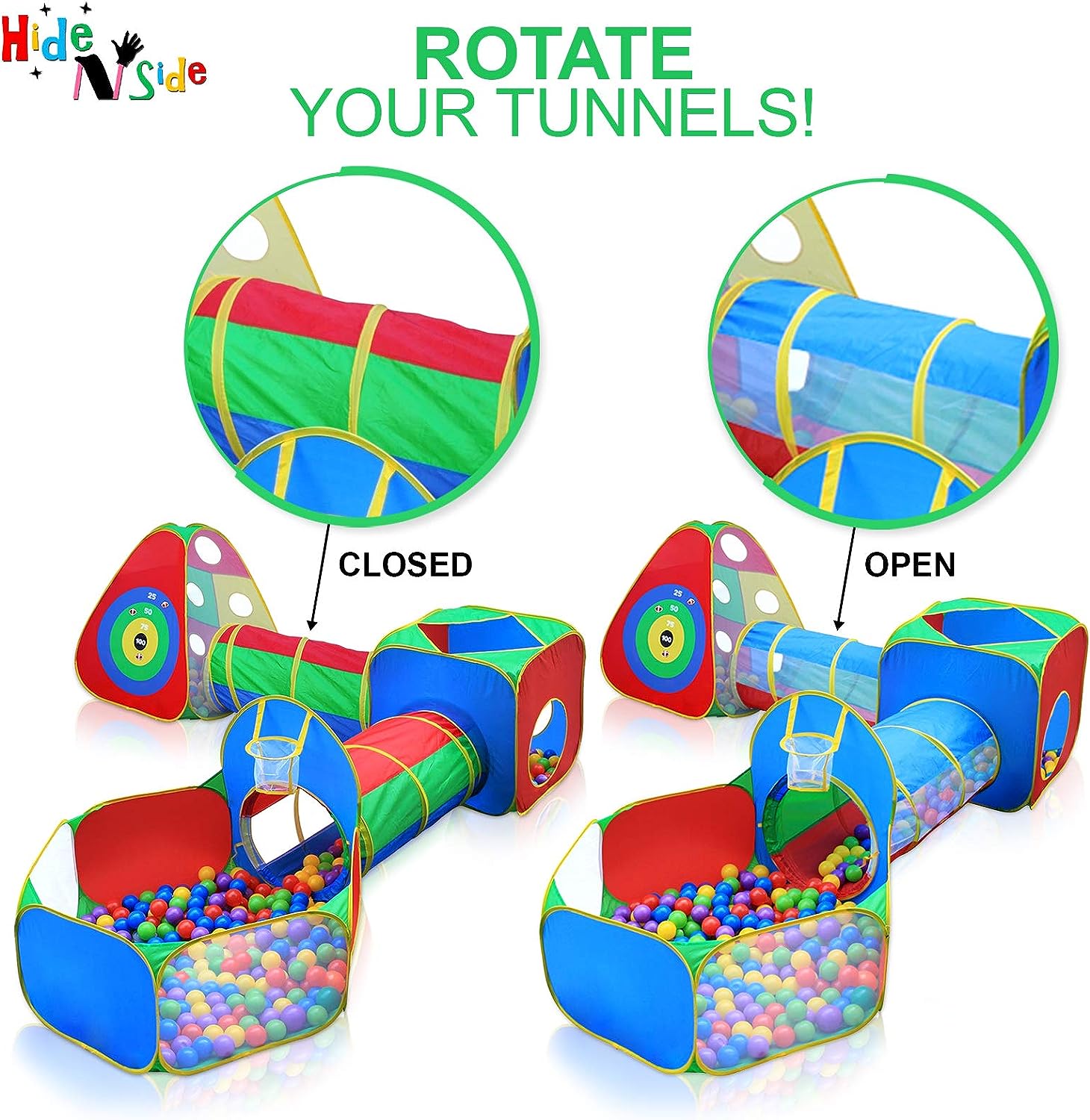 CARPA CIRCUITO 5 EN 1 DOBLE TÚNEL JUEGO PARA NIÑOS UNISEX - 5