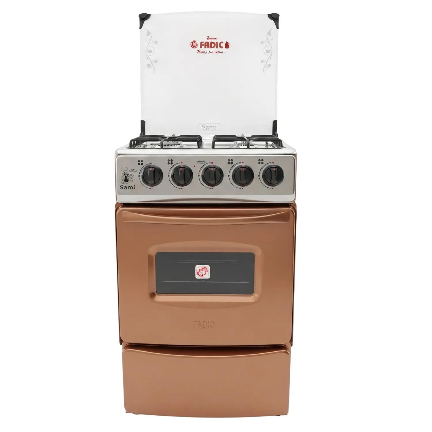 COCINA CON TAPA DE VIDRIO Y HORNO SAMI 4H COBRE - 3