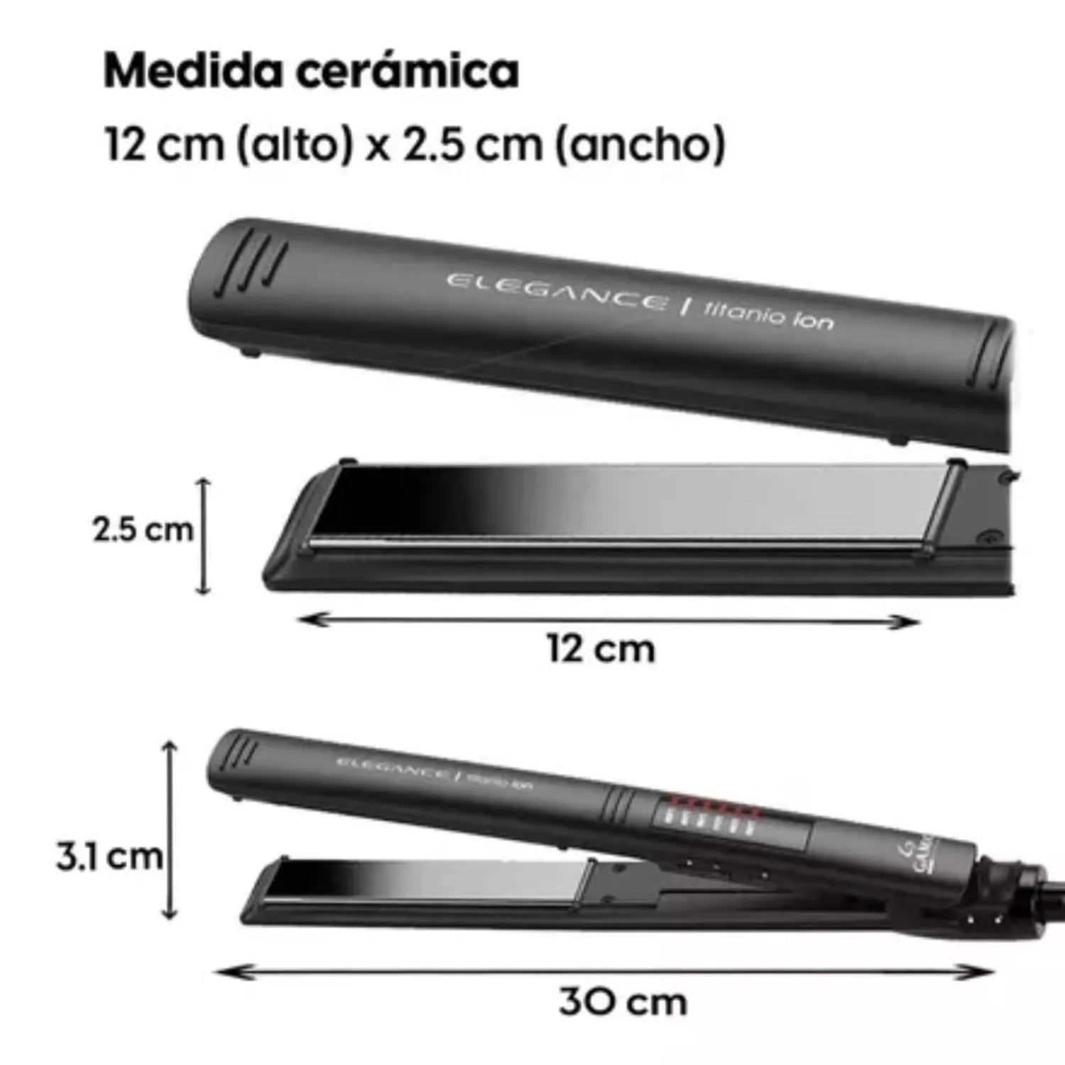 PLANCHA ALISADORA GAMA ELEGANCE LED TITANIO BECHS0000001467 - 3
