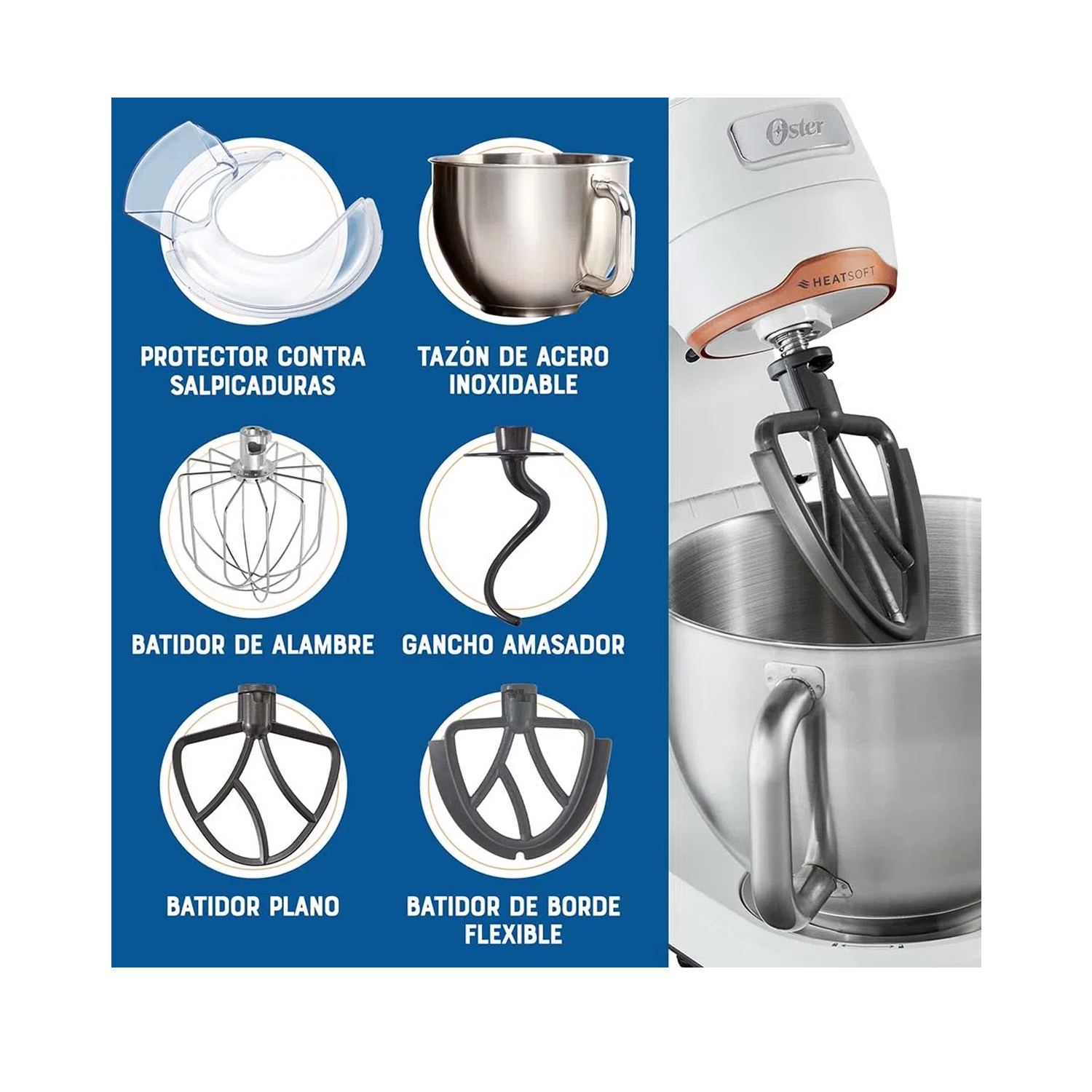 BATIDORA DE PEDESTAL OSTER FPSTSMPL4W HEATSOFT - BLANCO - 5