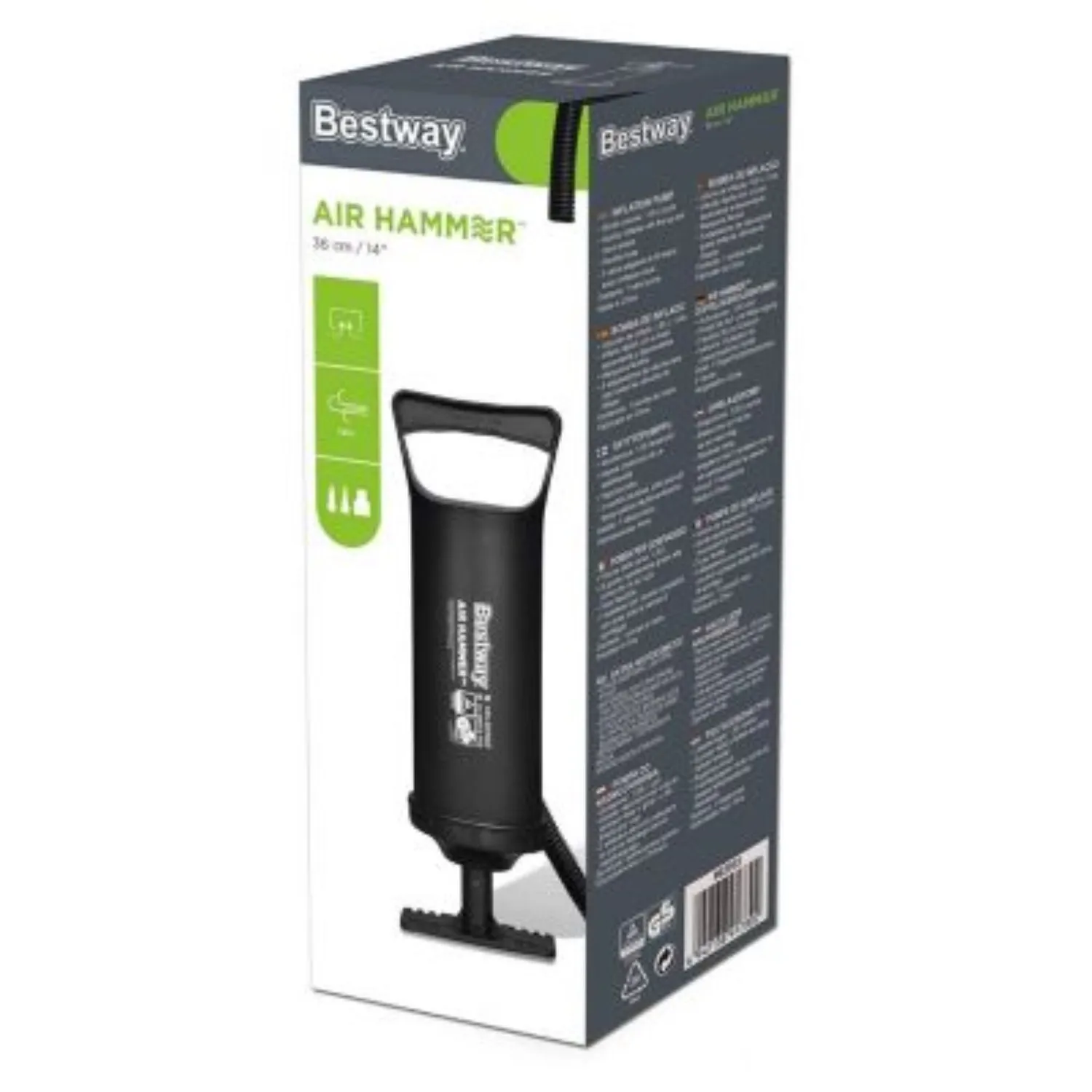 INFLADOR MANUAL BESTWAY CON ENTRADAS INTERCAMBIABLES 36 CM - 4