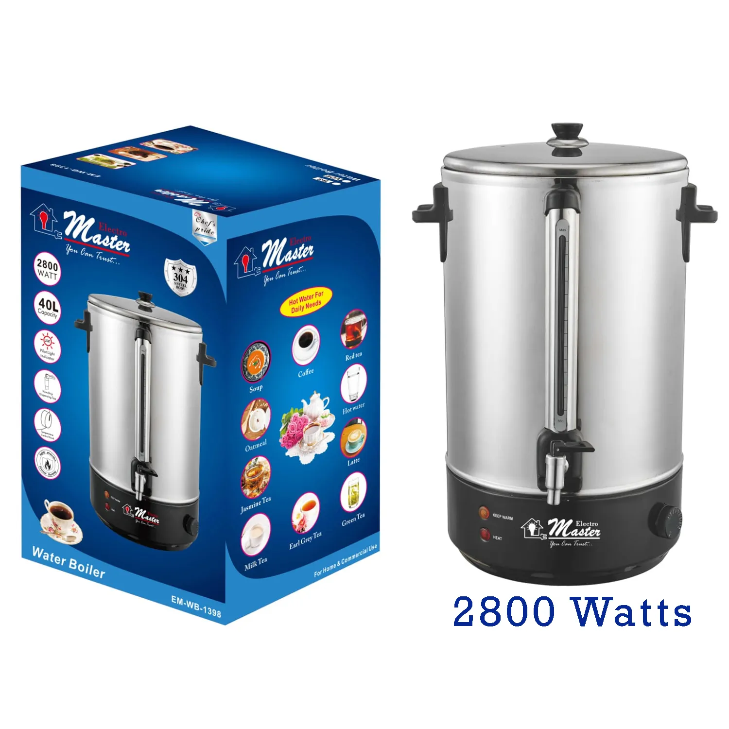 TERMOHERVIDOR ELECTROMASTER 40 LITROS EM-WB-1398 - 1