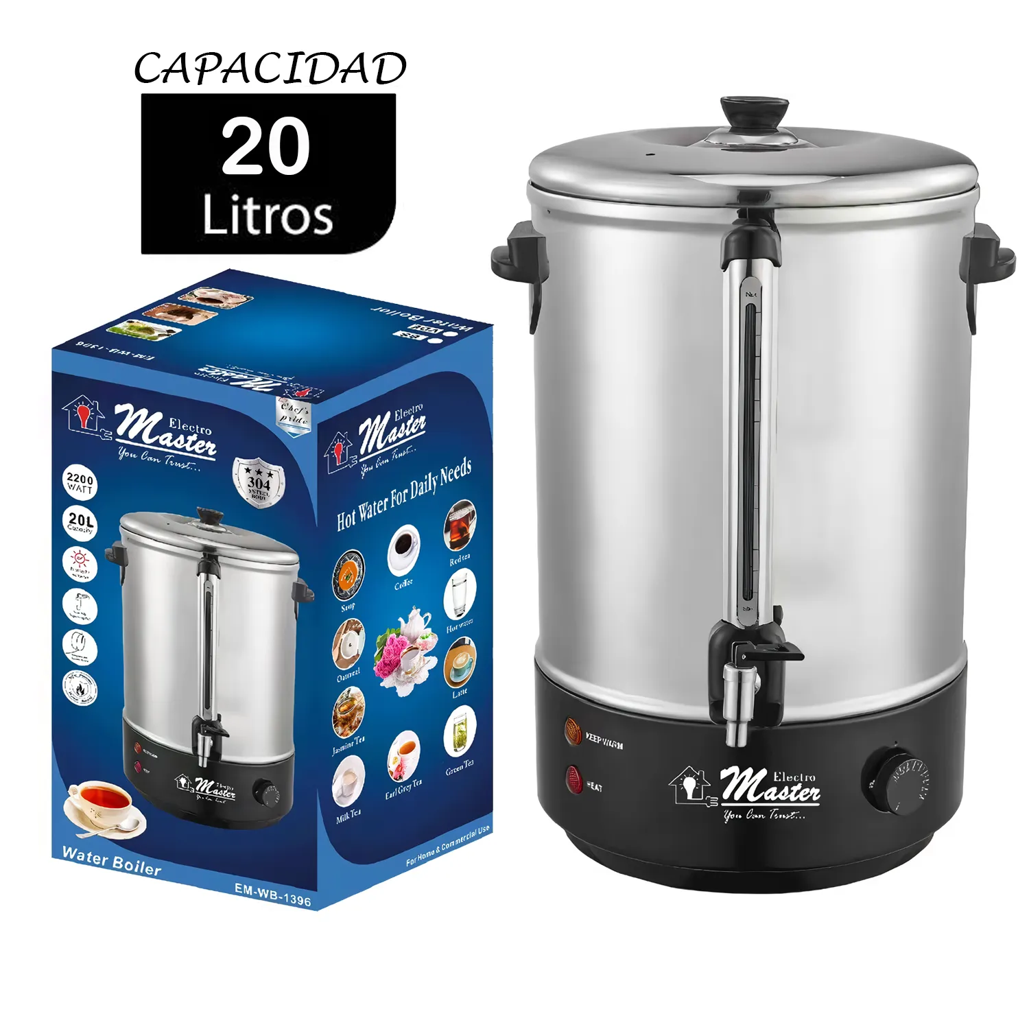 TERMOHERVIDOR ELECTROMASTER 20 LITROS EM-WB-1396 - 1