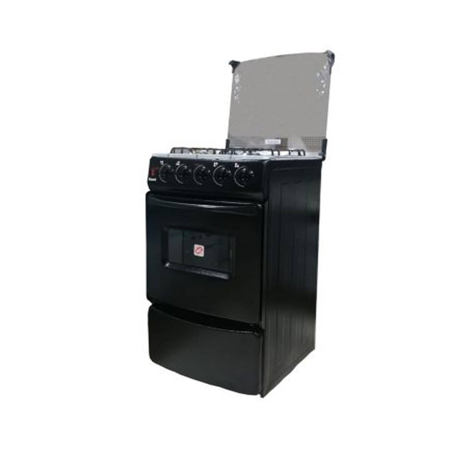 COCINA FADIC CON TAPA DE VIDRIO Y HORNO SAMI 4H NEGRO - 4