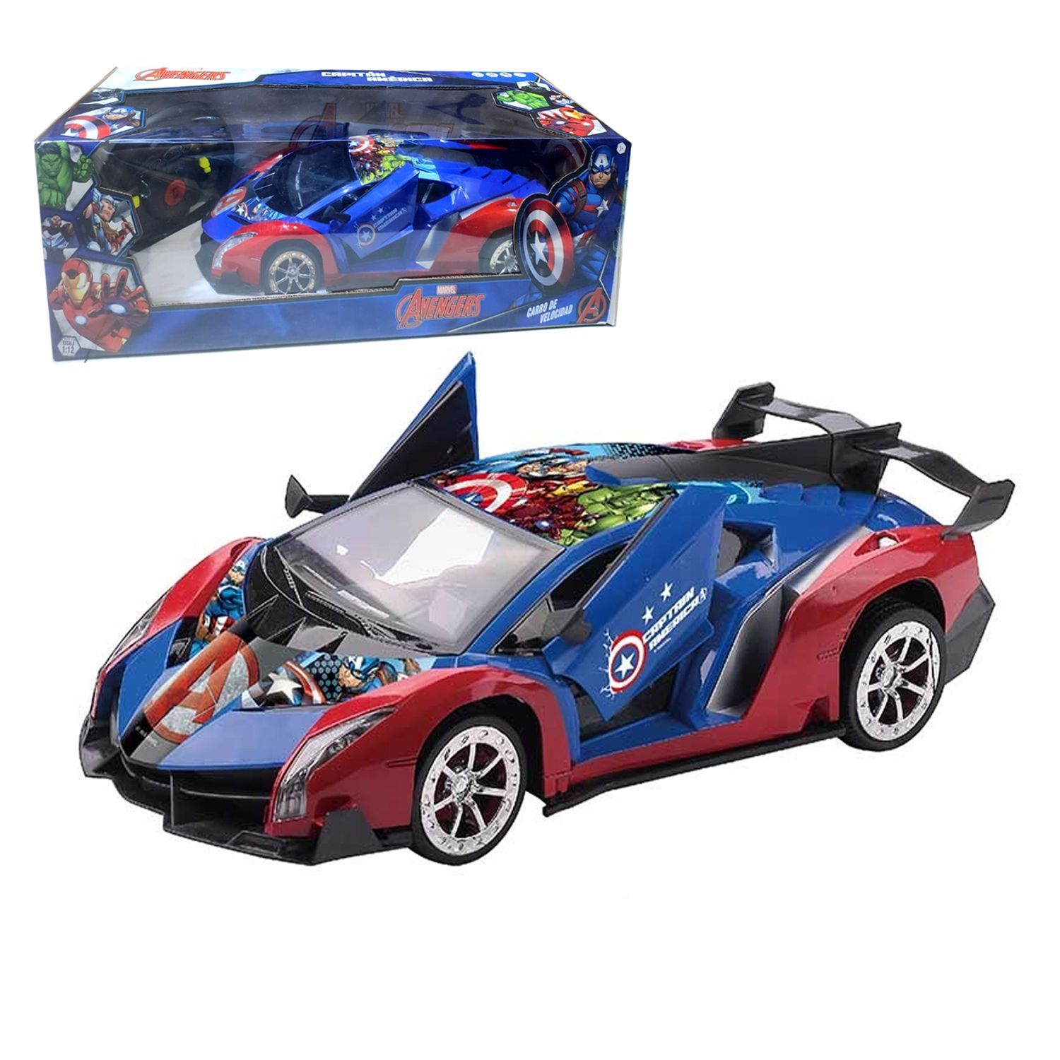 JUGUETE CARRO DE VELOCIDAD CON CONTROL REMOTO AVENGERS - 1