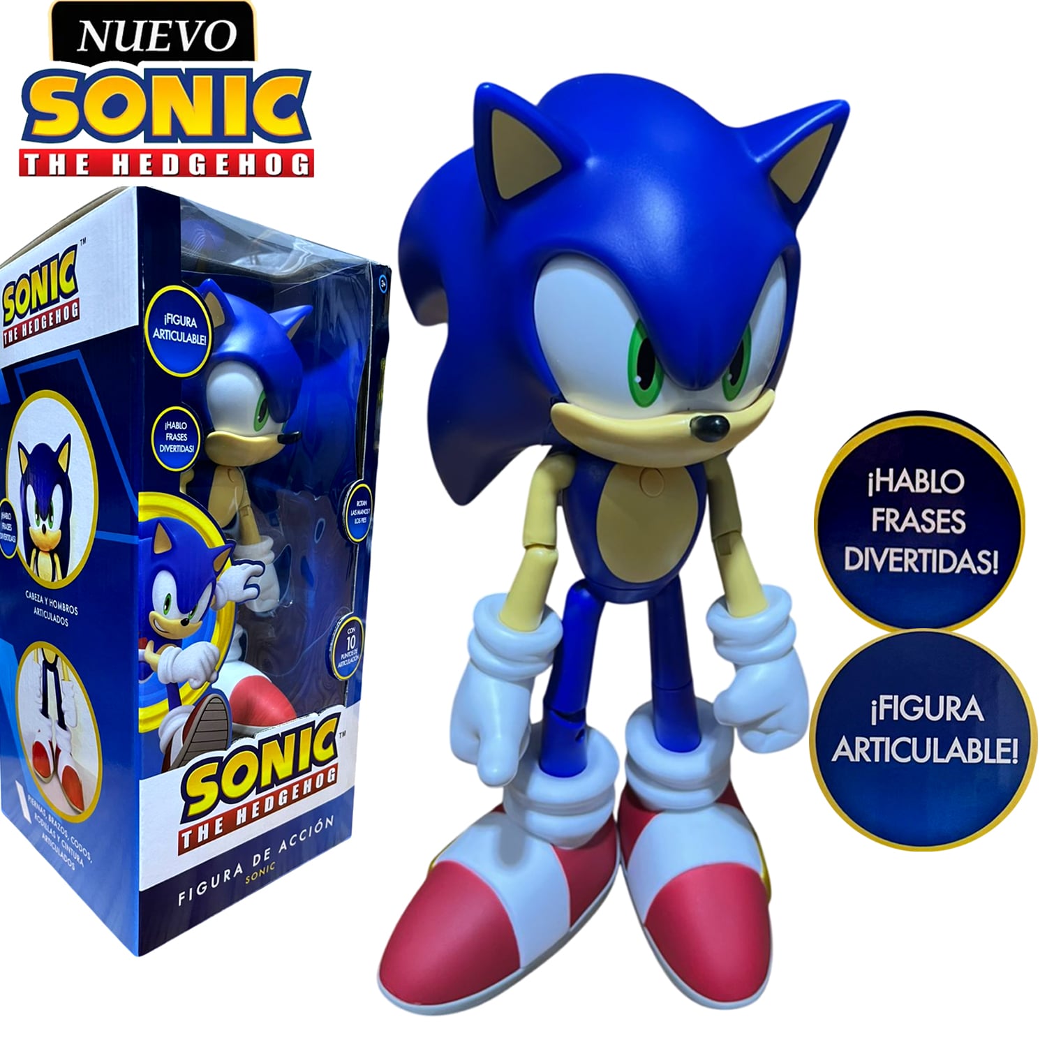 MUÑECO SONIC THE HEDGEHOG MUSICAL Y ARTICULABLE AZUL SONIC-M1 - 1