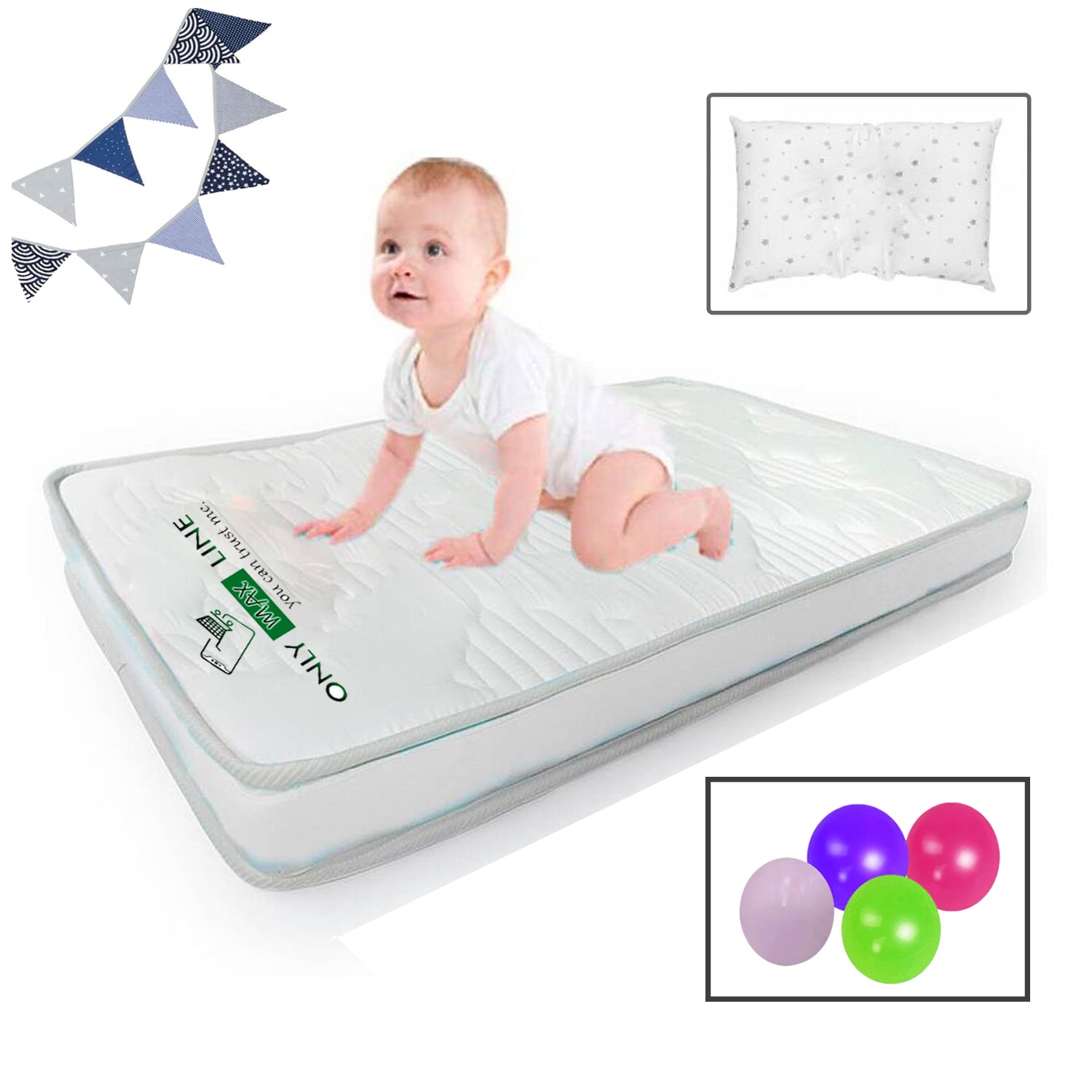 COLCHÓN DE BEBE PARA CUNAS PACK AND PLAY GRIS - 3
