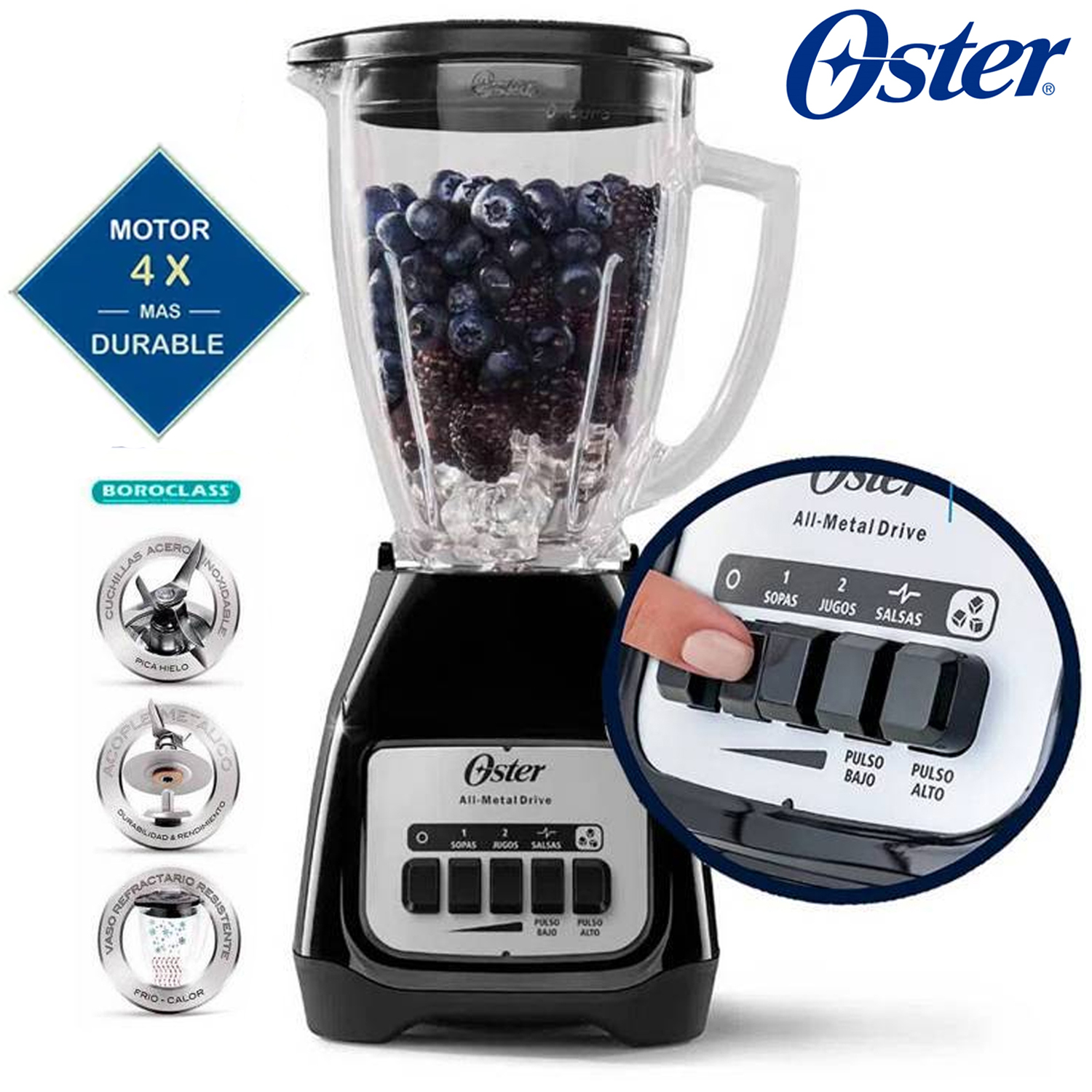 TRI-COMBO OSTER OLLA ARROCERA CKSTRCB10DFBLK + BLSTKAG-BPB + BVSTKT3101 - 4