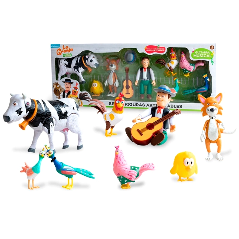 SET DE FIGURAS ARTICULABLES LA GRANJA DE ZENÓN 9 PIEZAS VACA - 1
