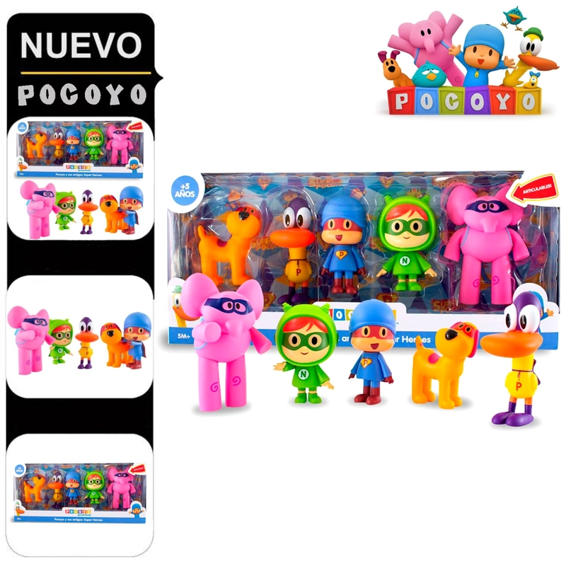 SET DE FIGURAS ARTICULABLES POCOYO Y SUS AMIGOS 5PCS - 1