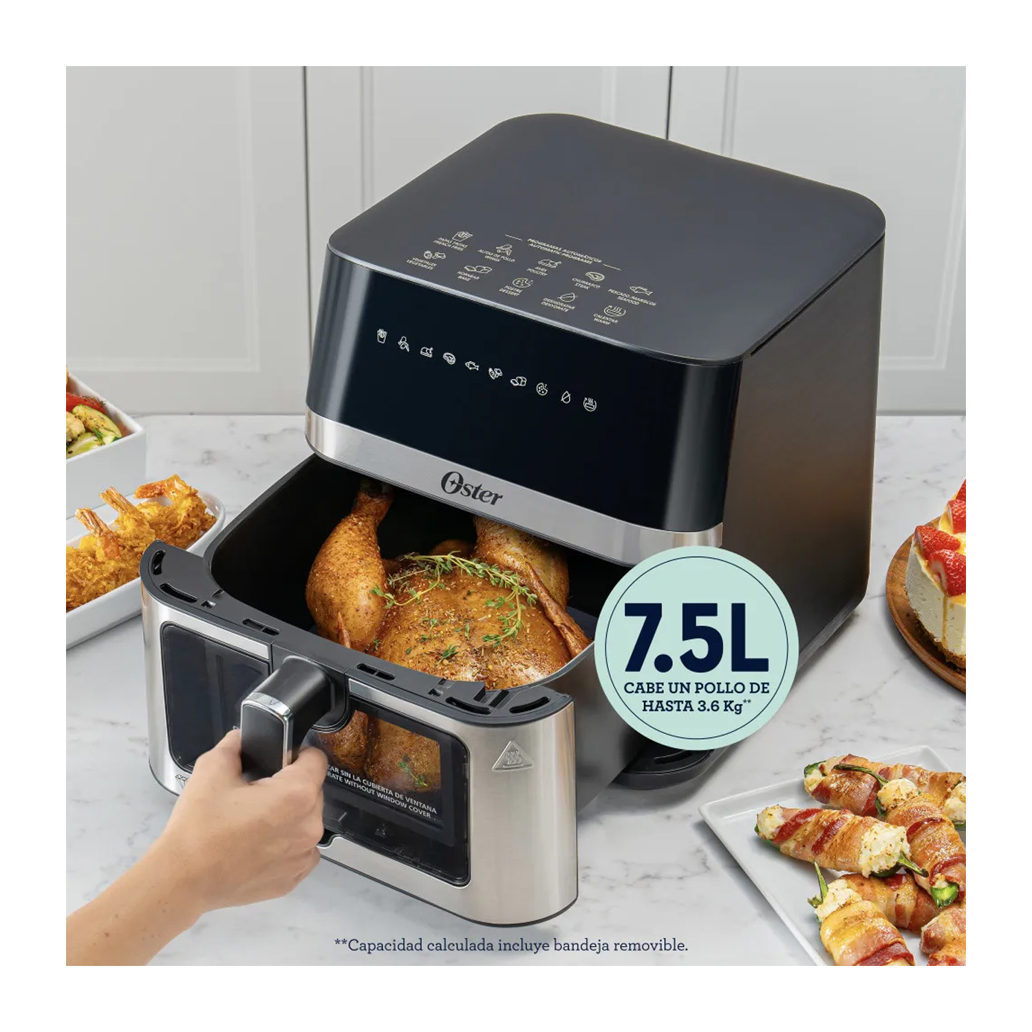 FREIDORA DE AIRE DIGITAL OSTER DIAMONDFORCE 7.5L CKSTAF75WDSSDF - 3