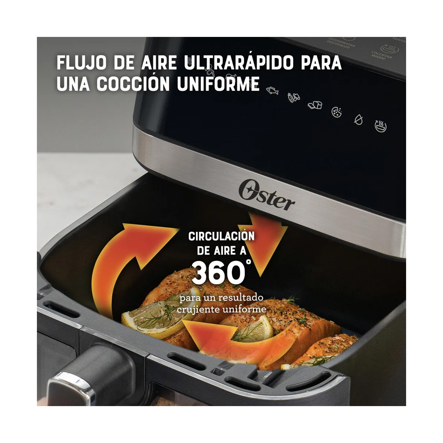 FREIDORA DE AIRE DIGITAL OSTER DIAMONDFORCE 7.5L CKSTAF75WDSSDF - 5