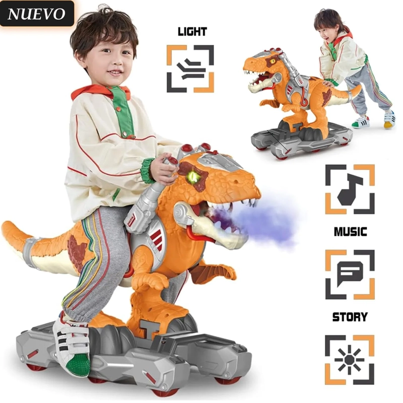JUGUETE SCOOTER DINOSAURIO EFECTO BOTA HUMO MUSICAL Y LUCES - 1